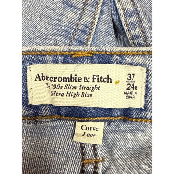 Abercrombie & Fitch The 90s Slim Straight Jeans Women's Size 24 Ultra High Denim - Picture 10 of 12